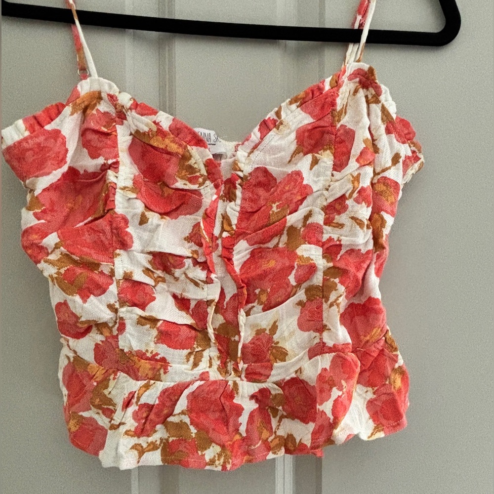 Sienna Sky Red and Orange Floral Camisole